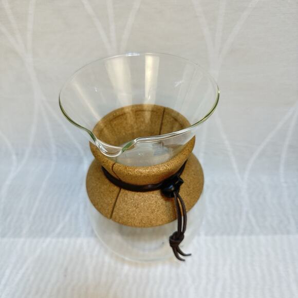 Bodum Glass Pour Over‎ Drip Coffee Maker Carafe Cork Band Hourglass Shape - Picture 3 of 4